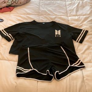 BTS crop top/shirt set